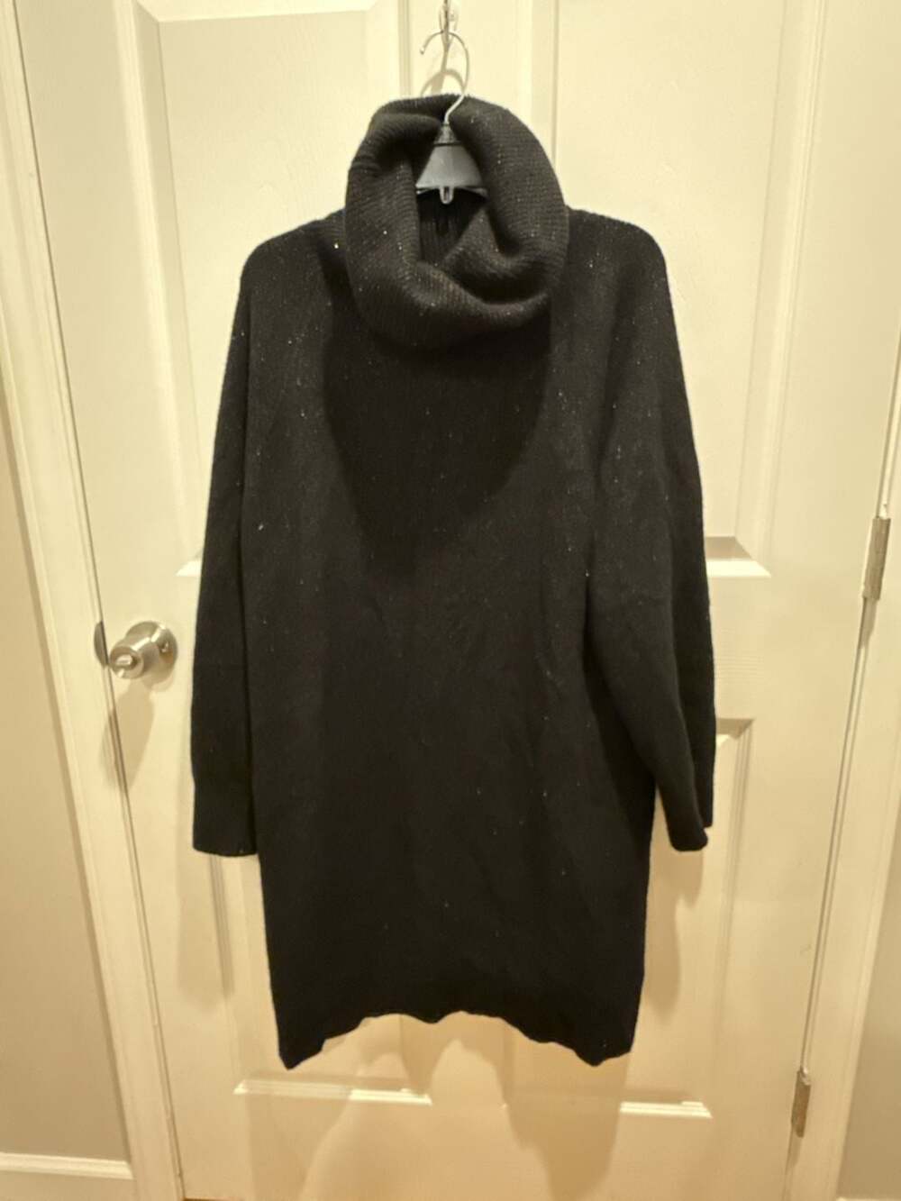 LOFT Plus Black Flecked Cowl Neck Tunic Sweater